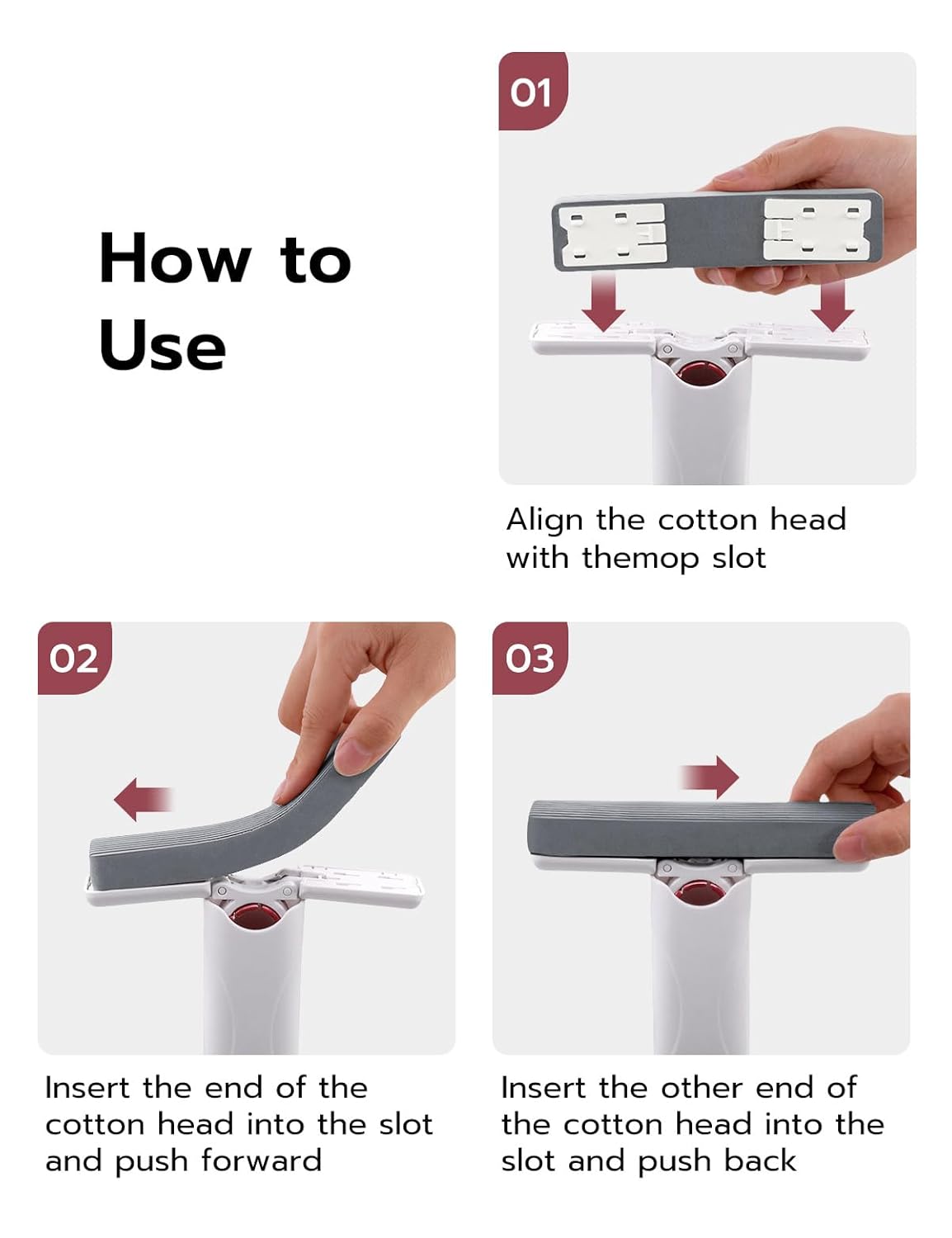 Mcbazel Mcbazel Portable Mini Cleaning Mop, Mini Sponge Mop, Wet and Dry Use Cleaning System, Mini Mop for Bathroom, Kitchen, Desktop, Glass, Living Room, Car (2 Sponge Head + 1 Squeeze Handle) - View 6 of 9