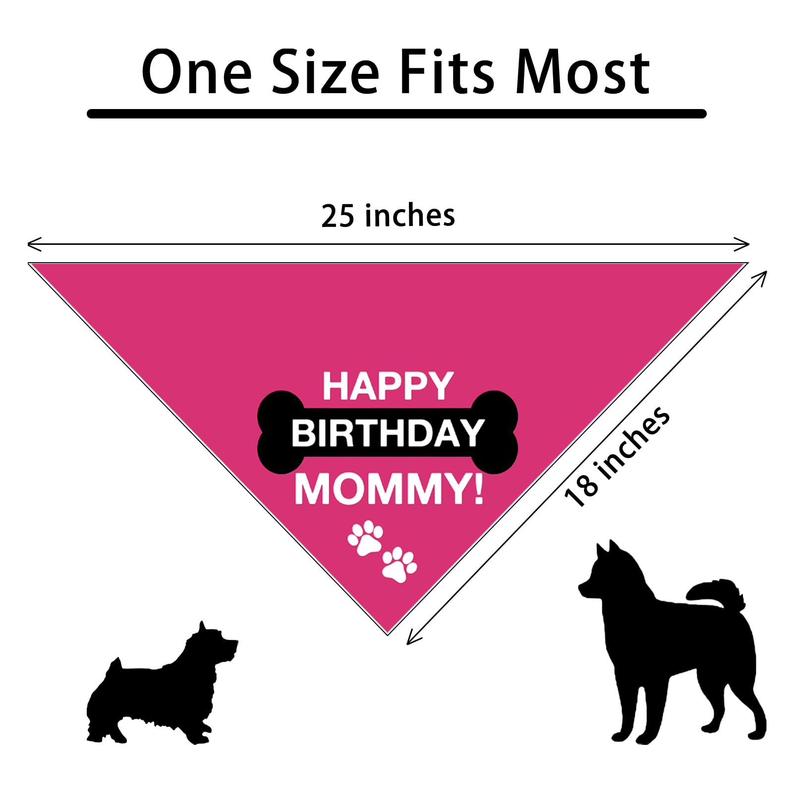 Lmaurrizt Happy Birthday Mommy Dog Bandana Triangle Scarf for Dogs Pet Accessories Perfect for Dog Lovers and Dog Moms - View 6 of 6