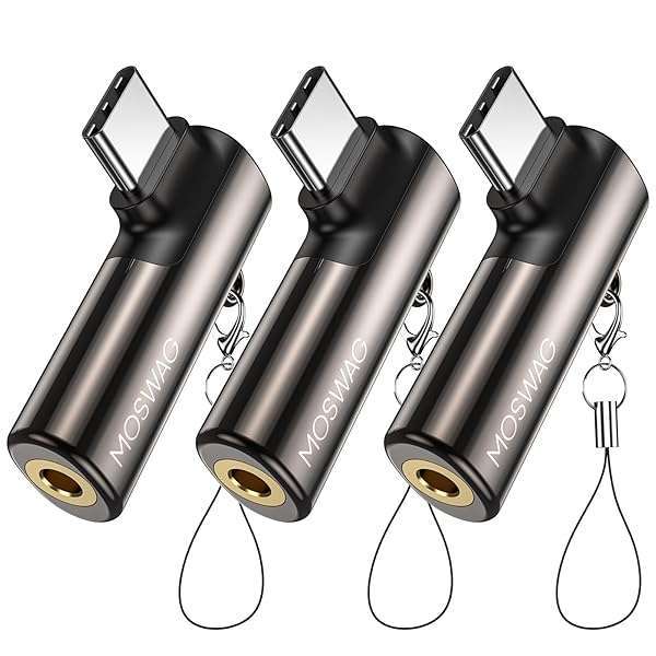 Buy MOSWAG USB C to 3.5mm Jack Adapter for Samsung Galaxy S23, S22, Note10 & More - Premium Zinc Alloy Design