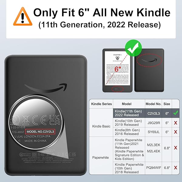 MoKo "MoKo 6" Kindle Case (11th Gen 2022) - Ultra Clear TPU Bumper Cover with Glitter | Flexible & Stylish Protection" - View 3 of 9