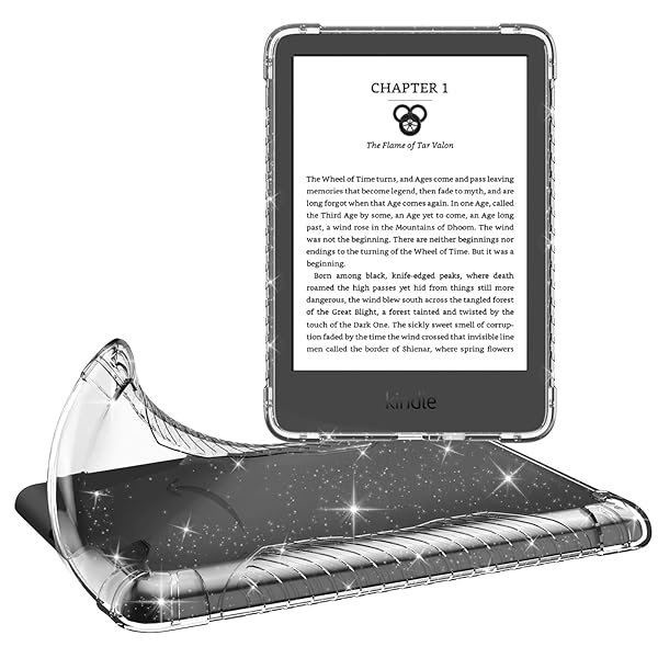 MoKo "MoKo 6" Kindle Case (11th Gen 2022) - Ultra Clear TPU Bumper Cover with Glitter | Flexible & Stylish Protection" - View 2 of 9
