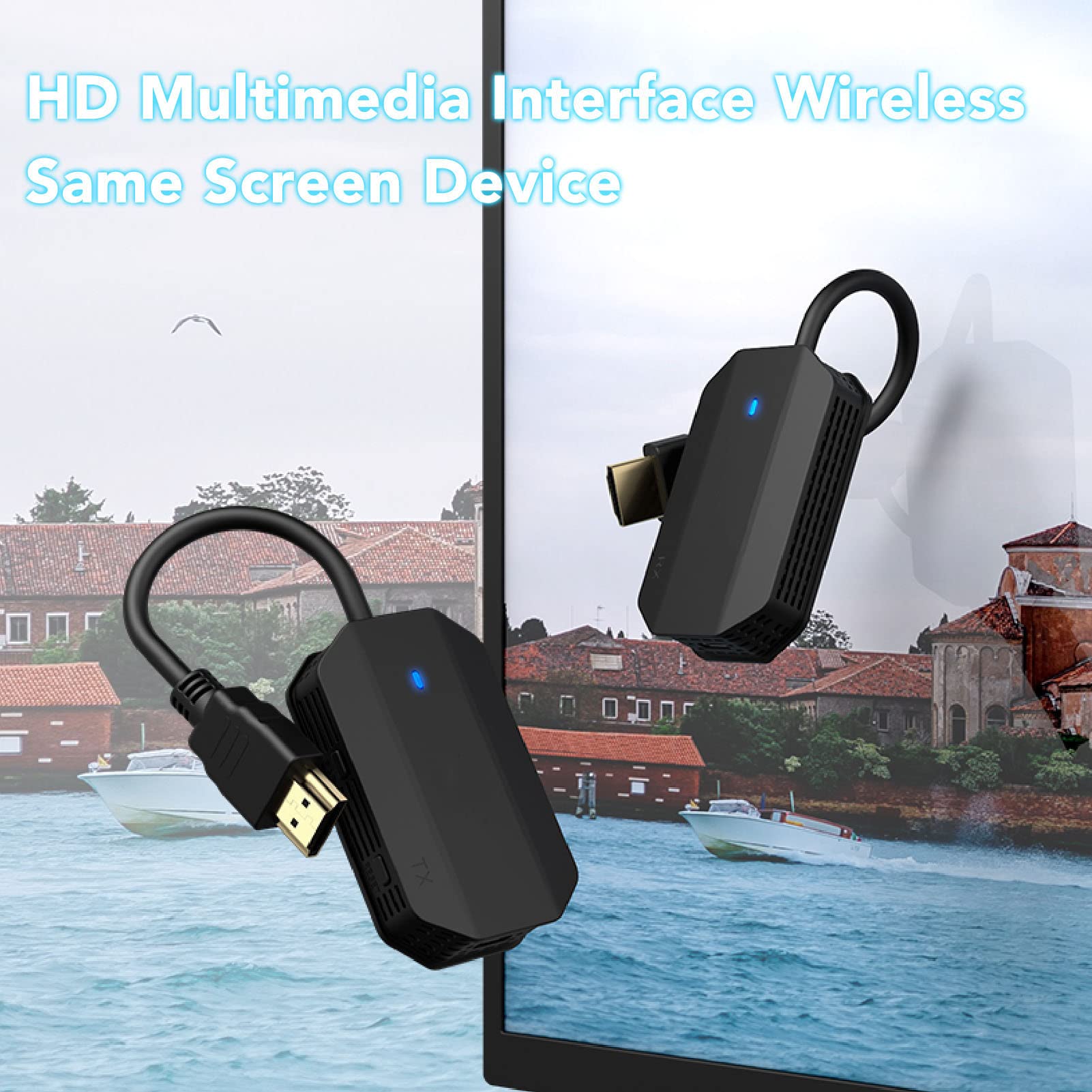 Sanpyl HDMI Transmitter and Receiver 4K Display Extender Kit for Screen Mirroring Video Audio to Monitor Projector HDTV Plug and Play - View 2 of 9