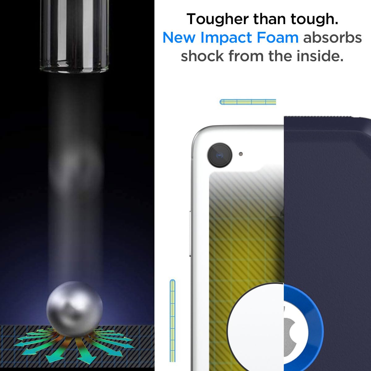 AICase Heavy Duty Protective Case for iPhone SE 3rd 2nd Generation with Belt Clip Holster and Built-in Screen Protector Admiral Blue - View 5 of 9