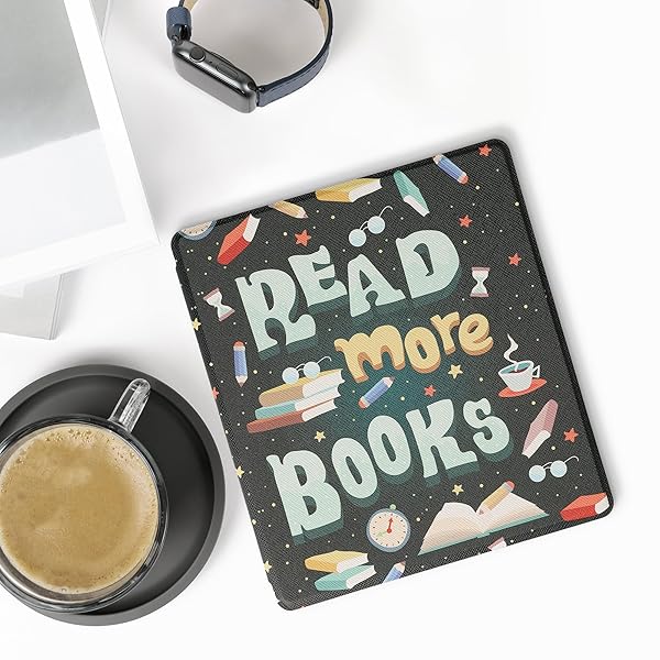 kwmobile kwmobile Kindle Oasis 10th Gen Case - Stylish eReader Cover in Blue, Yellow & Green for Enhanced Reading Experience - View 4 of 10