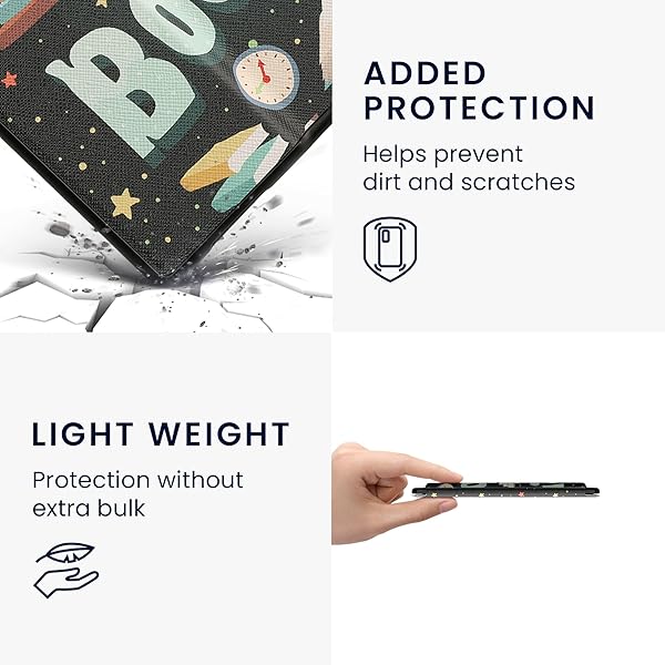 kwmobile kwmobile Kindle Oasis 10th Gen Case - Stylish eReader Cover in Blue, Yellow & Green for Enhanced Reading Experience - View 6 of 10