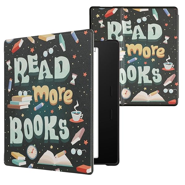 kwmobile kwmobile Kindle Oasis 10th Gen Case - Stylish eReader Cover in Blue, Yellow & Green for Enhanced Reading Experience - View 3 of 10