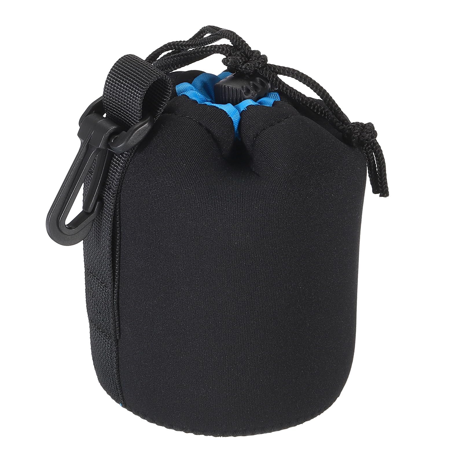 PATIKIL Camera Lens Bag Neoprene Drawstring Pouch for DSLR Lens and Coffee Cups 3.3 ID x 5.5 H Black Blue Protective Case