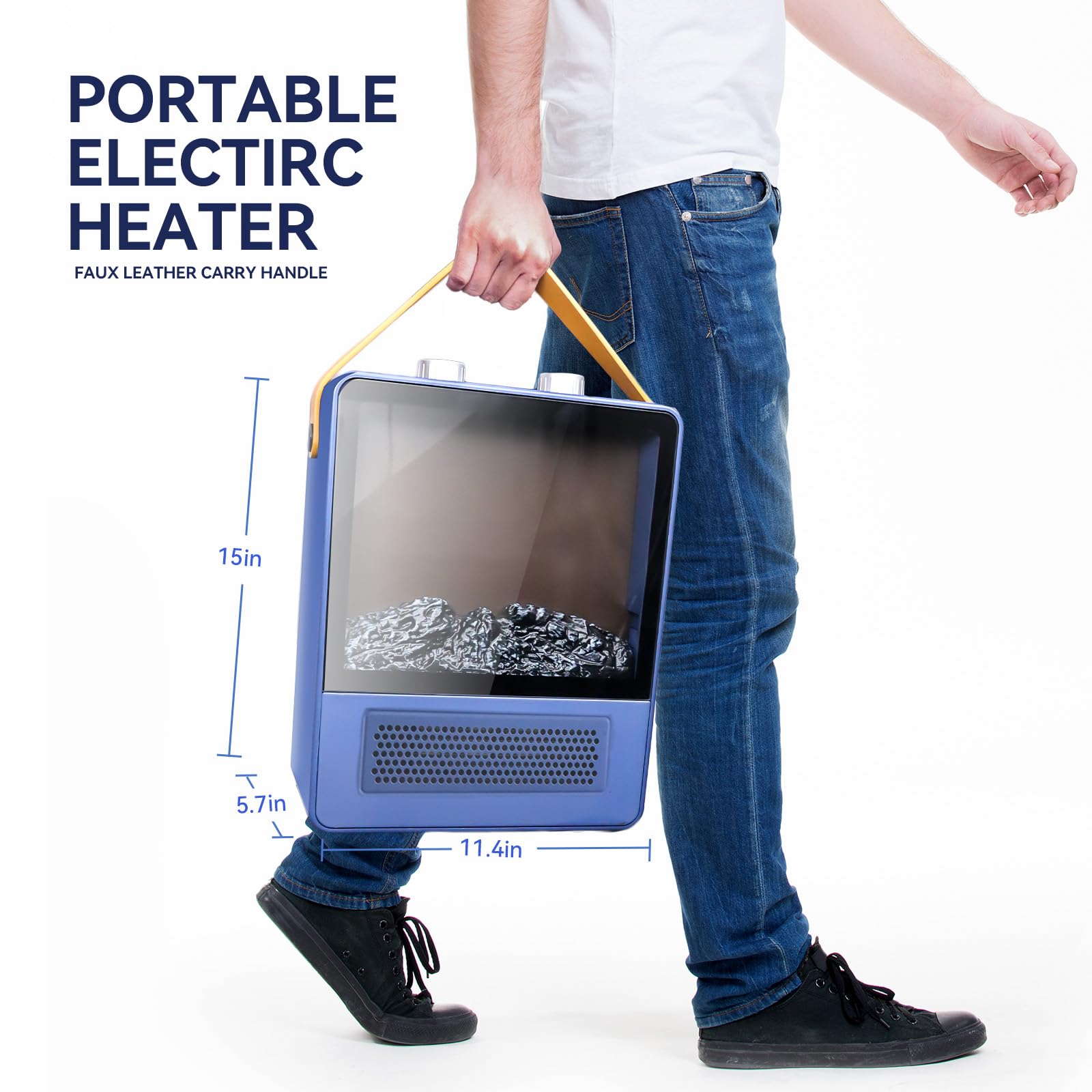 TEMPWARE Electric Fireplace Heater (1500W Portable Space Heater, Fireplace With Realistic 3D Flame Effect & Overheating Safety Protection) - View 2 of 7