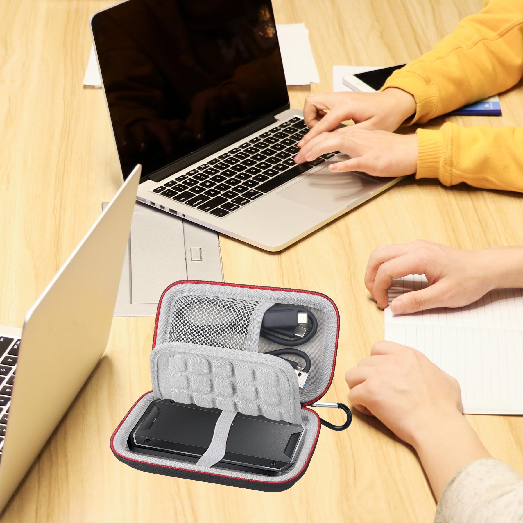 Lacdo Hard Drive Carrying Case for SanDisk PRO-G40 SSD 1TB 2TB 4TB USB-C Shockproof Water Repellent Travel Bag Black Gray - View 7 of 7