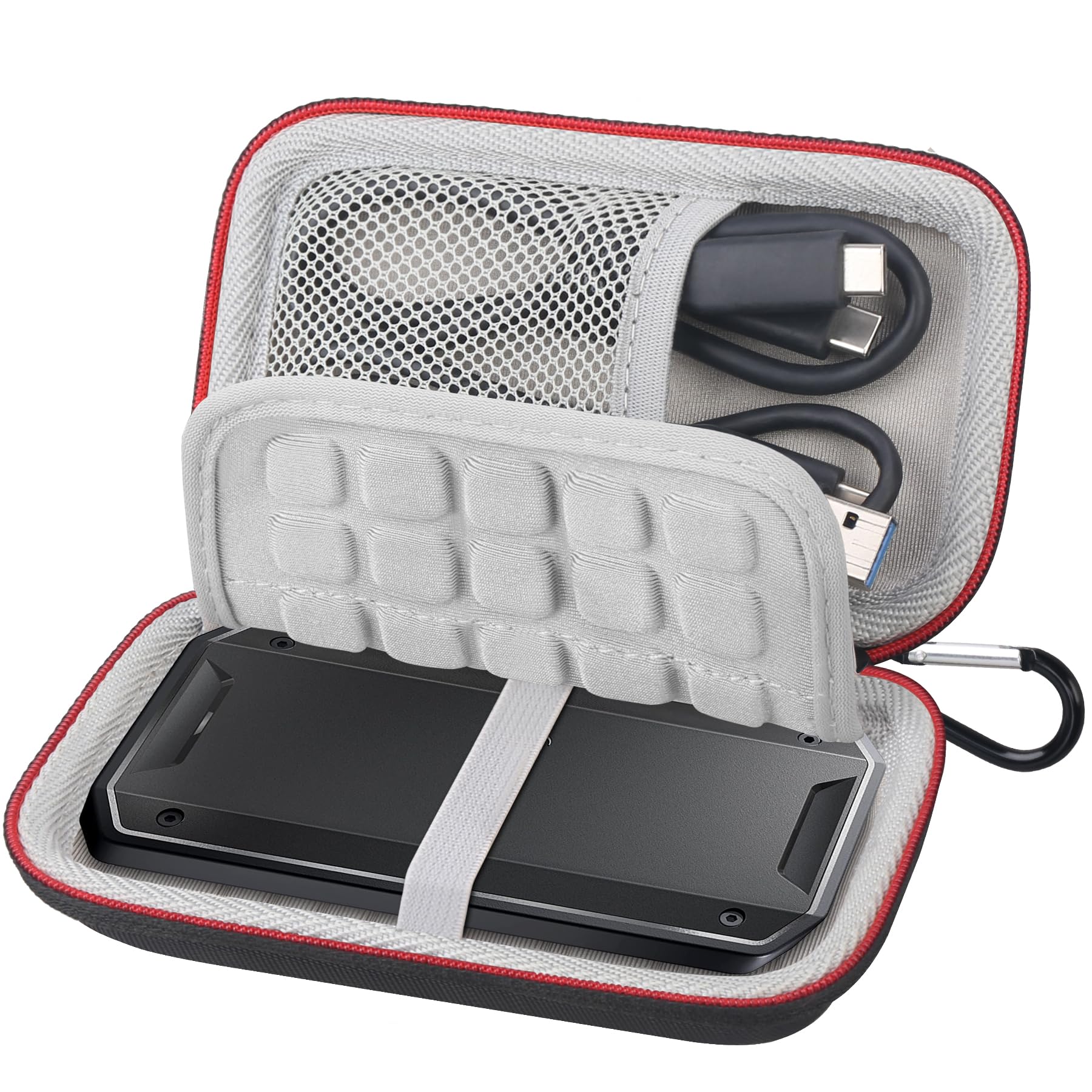 Lacdo Hard Drive Carrying Case for SanDisk PRO-G40 SSD 1TB 2TB 4TB USB-C Shockproof Water Repellent Travel Bag Black Gray