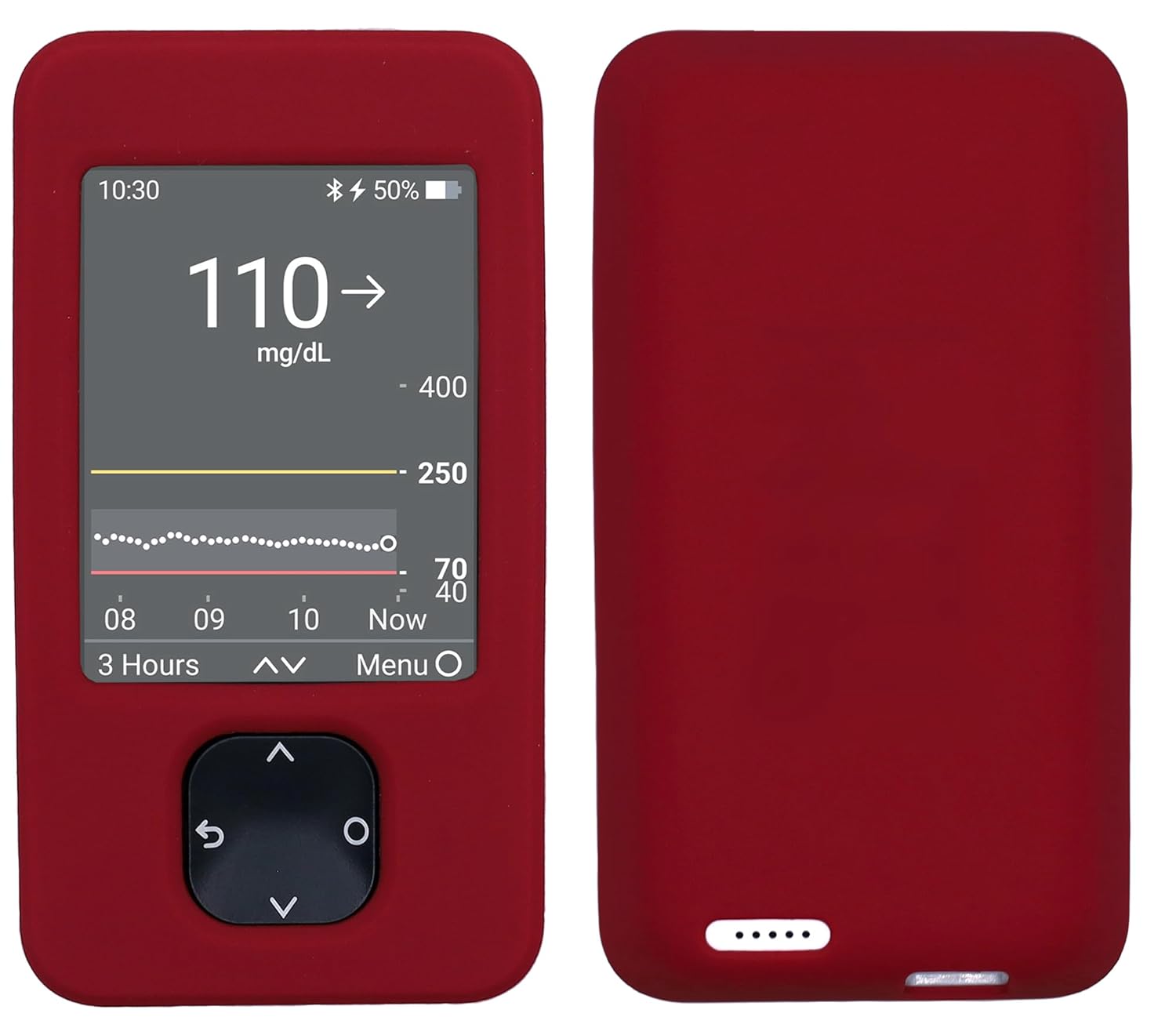 usastar-SNK USASTAR SNK Silicone Soft Case for Dexcom G6 and G7 Receiver Red Durable Protection