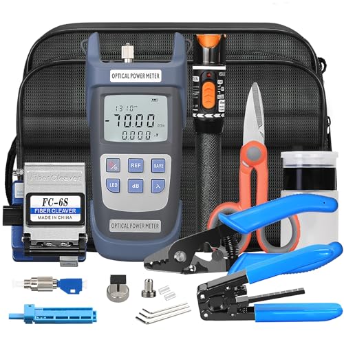 BAOSHLA BAOSHLA Fiber Termination Kit 11 in 1 FTTH Cold Connection Tool with Visual Fault Locator Optical Power Meter Cleaver Stripper Pliers Adapter - View 2 of 9