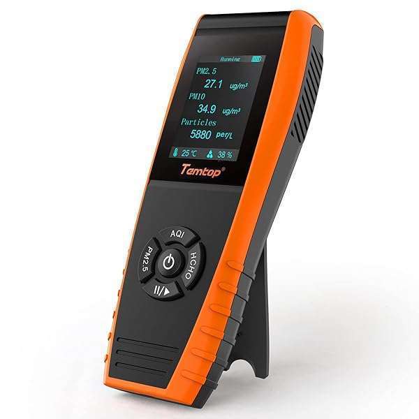 Temtop Temtop Air Quality Monitor: PM2.5, PM10, Formaldehyde & AQI Tester for Indoor/Outdoor Air Pollution Detection