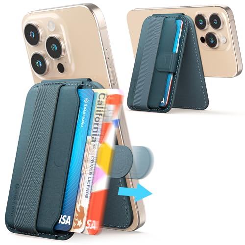 Sinjimoru Sinjimoru Magnetic Wallet for iPhone - Adjustable Stand, MagSafe Compatible, Marine Blue | Pull & Eject Design