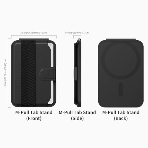 Sinjimoru Sinjimoru Magnetic Wallet for iPhone: Adjustable Stand & M-Pull Tab, Compatible with MagSafe - Black - View 8 of 9