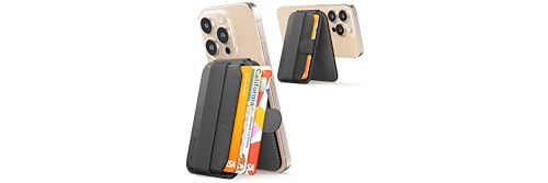 Sinjimoru Sinjimoru Magnetic Wallet for iPhone: Adjustable Stand & M-Pull Tab, Compatible with MagSafe - Black