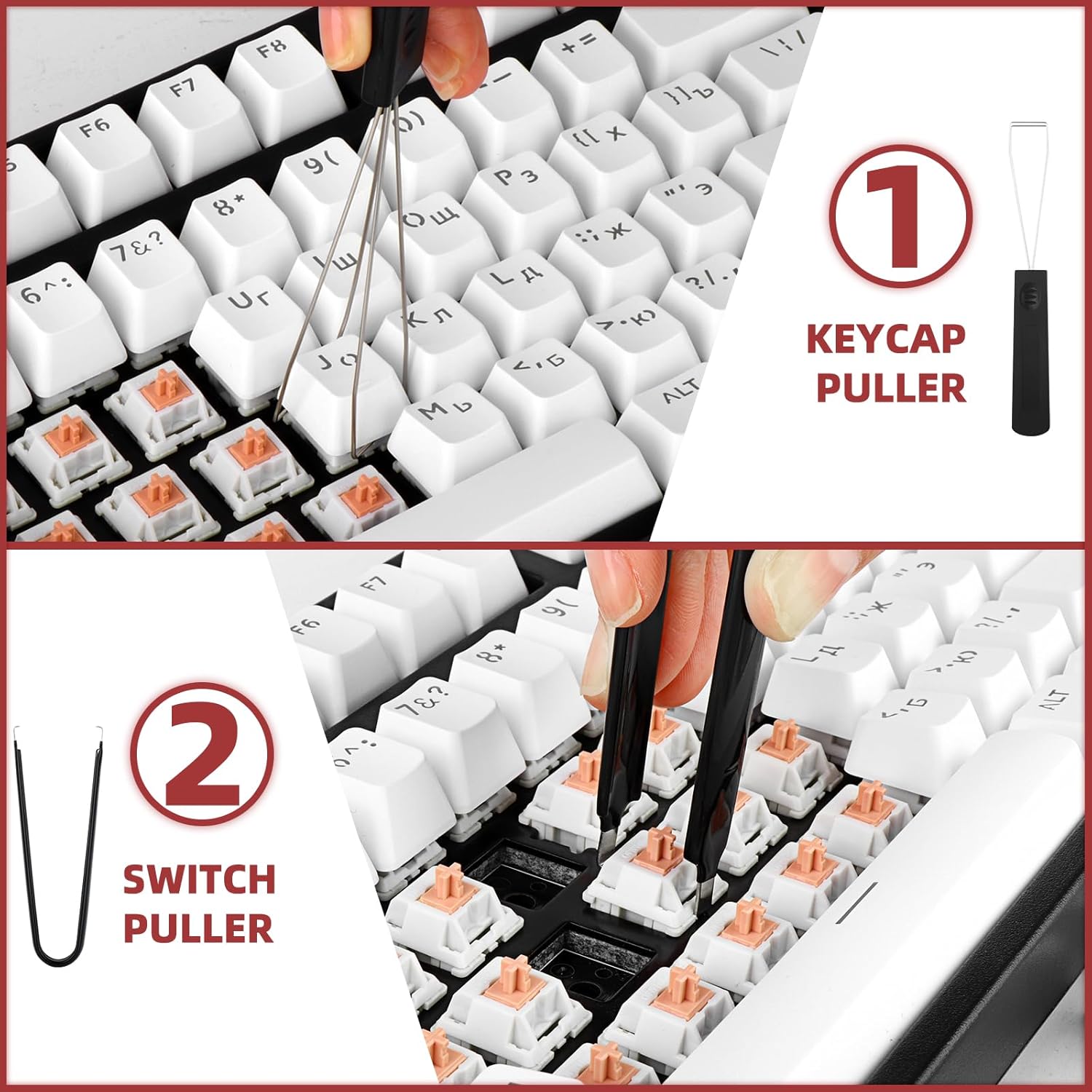 YIMAGUJRX YIMAGUJRX RUNJRX Keyboard Lube Kit 0.53oz for Mechanical Keyboards with Removal Tool Keycap Puller Switch Puller and Tweezers 6 Pcs - View 4 of 7