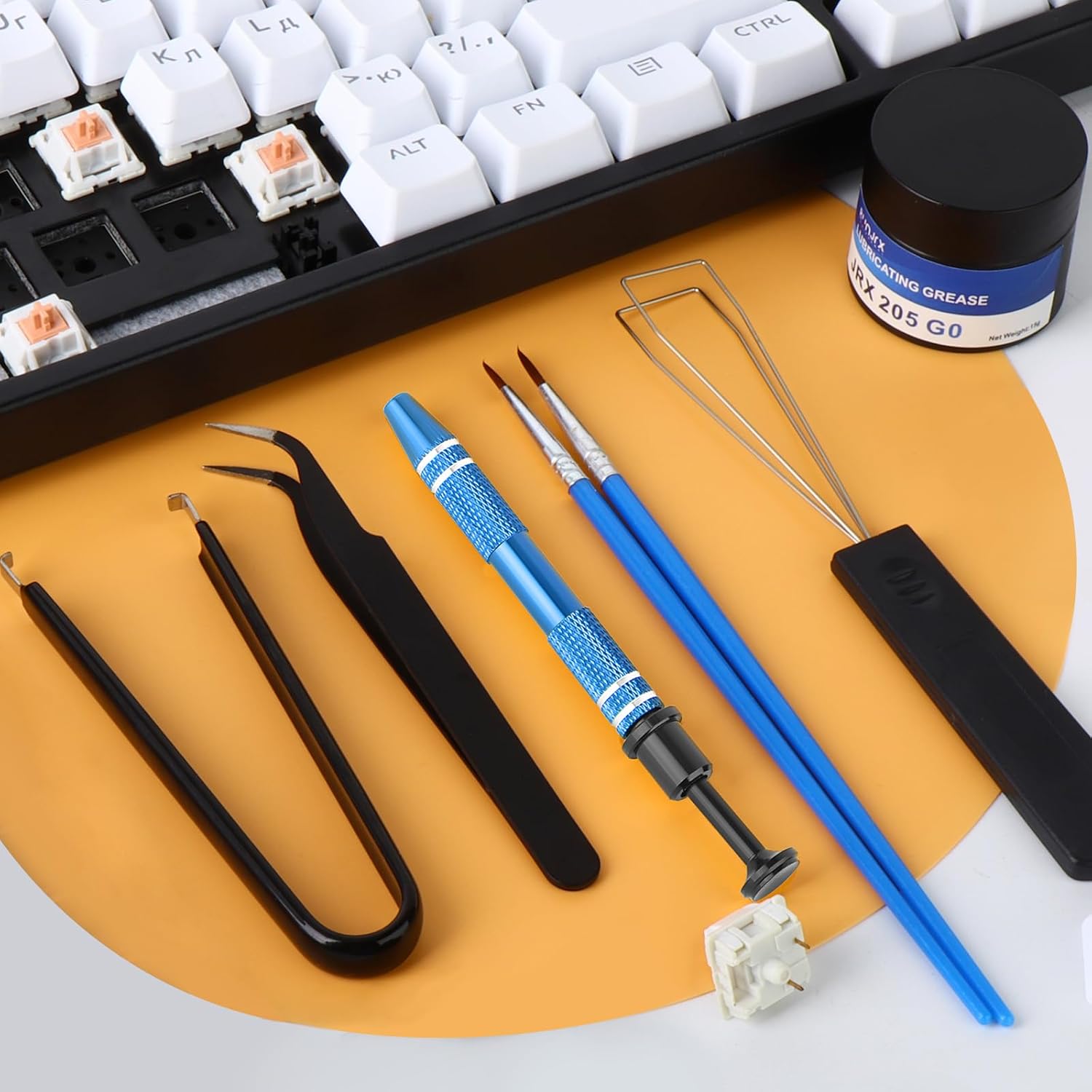 YIMAGUJRX YIMAGUJRX RUNJRX Keyboard Lube Kit 0.53oz for Mechanical Keyboards with Removal Tool Keycap Puller Switch Puller and Tweezers 6 Pcs - View 7 of 7