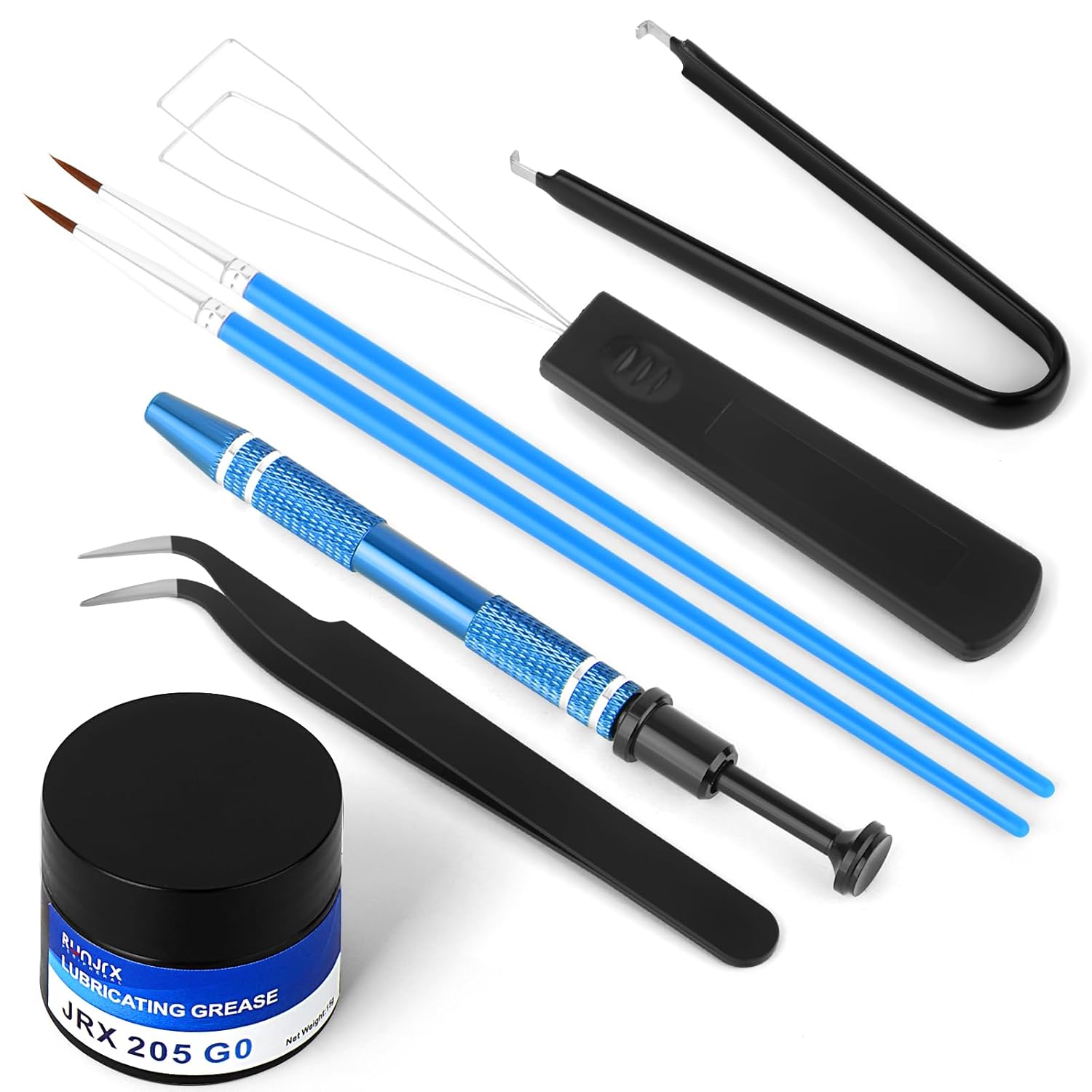 YIMAGUJRX YIMAGUJRX RUNJRX Keyboard Lube Kit 0.53oz for Mechanical Keyboards with Removal Tool Keycap Puller Switch Puller and Tweezers 6 Pcs