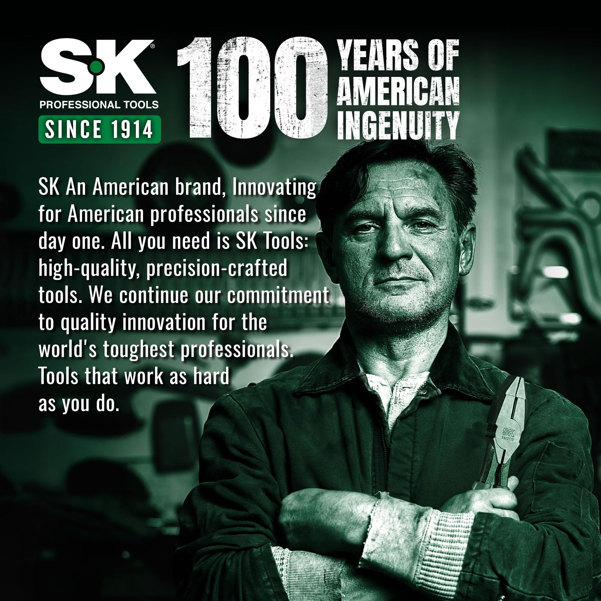 SK SK 3-Piece Pliers Set with 9.5 Inch Linesman 8 Inch Diagonal and Needle Nose Pliers Ergonomic Anti-slip Handle and Rolling Pouch - View 2 of 8