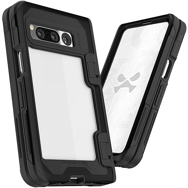 Ghostek Ghostek ATOMIC Slim Clear Case for Google Pixel Fold with Aluminum Bumper Heavy Duty Shockproof Protection Designed for 2023 Model Black - View 4 of 10
