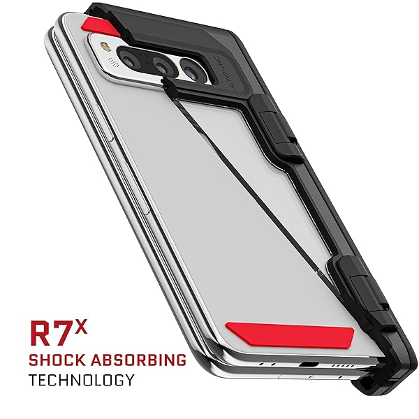 Ghostek Ghostek ATOMIC Slim Clear Case for Google Pixel Fold with Aluminum Bumper Heavy Duty Shockproof Protection Designed for 2023 Model Black - View 6 of 10