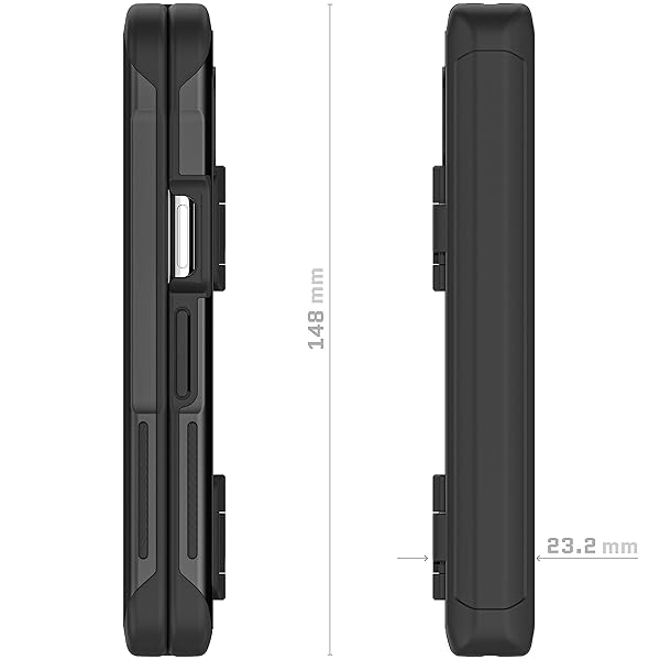 Ghostek Ghostek ATOMIC Slim Clear Case for Google Pixel Fold with Aluminum Bumper Heavy Duty Shockproof Protection Designed for 2023 Model Black - View 9 of 10