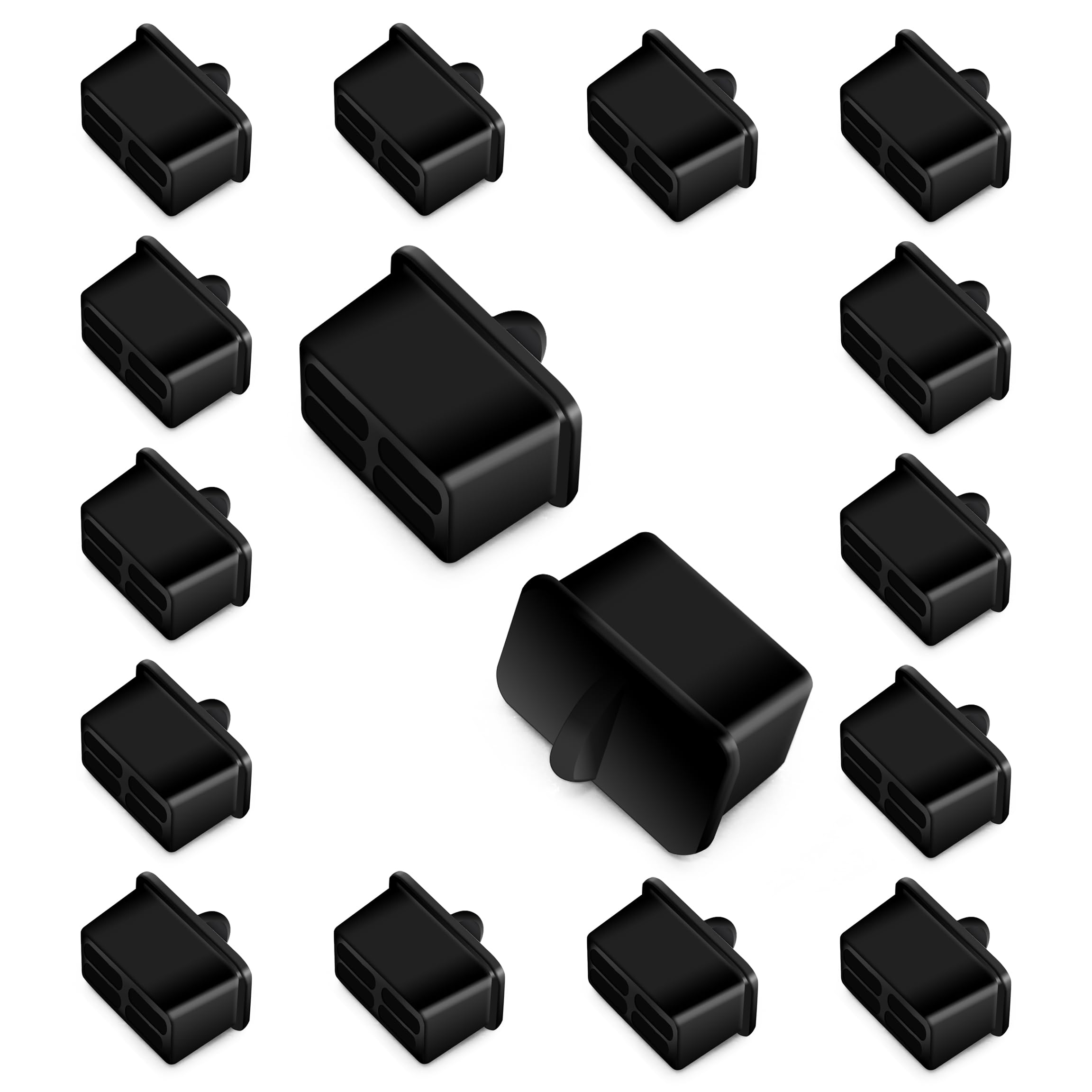 SFP-A 100 Count Dust Cover Caps for Ethernet Ports Network Switches Routers Hubs Black Silicone Protector 15x10x17mm