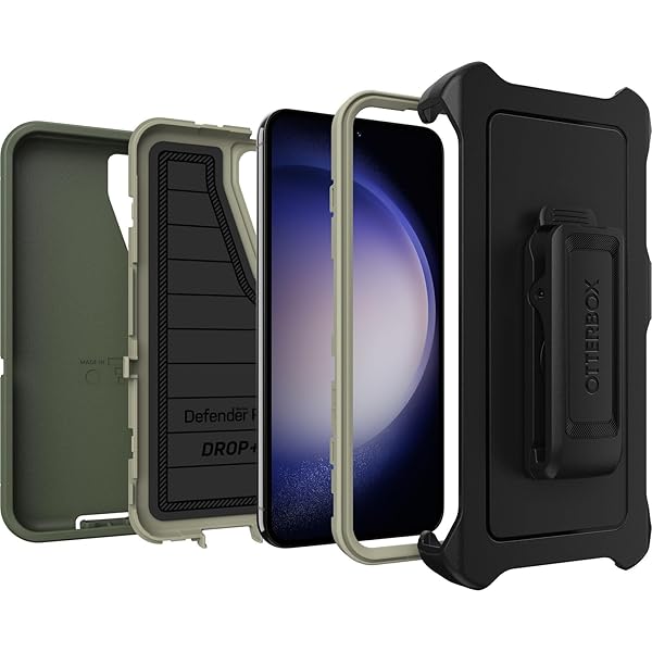 OtterBox OtterBox Galaxy S23 Defender Series Case Lichen The Trek Rugged Durable with Port Protection Holster Clip Kickstand Microbial Defense - View 7 of 8