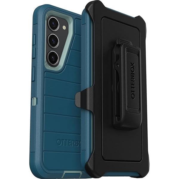 OtterBox OtterBox Galaxy S23 Defender Series Case Manoeuvre Blue Rugged Durable with Port Protection Holster Clip Kickstand Microbial Defense - View 3 of 8