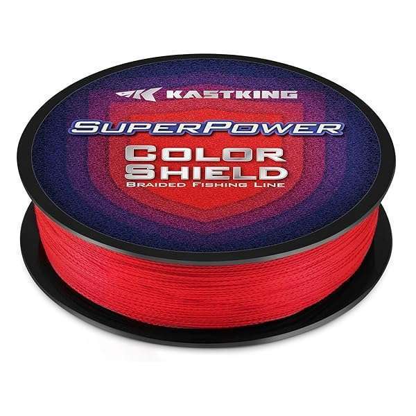 KastKing Superpower ColorShield Red Braided Fishing Line - 8LB, 500 Yards for Ultimate Strength & Durability