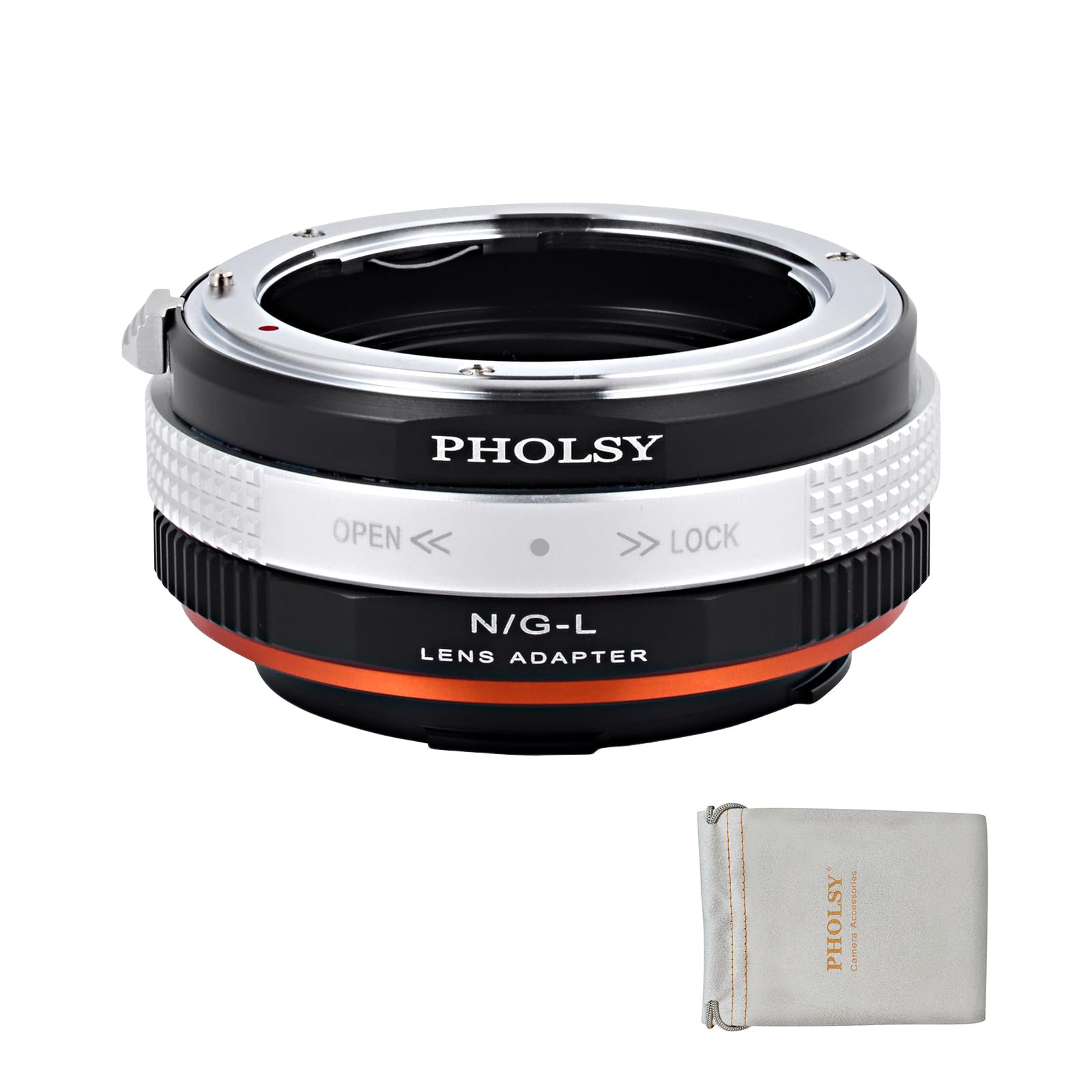 PHOLSY Nikon to Leica L Lens Adapter with Aperture Control for SL2, CL, TL2, Lumix S5 & More