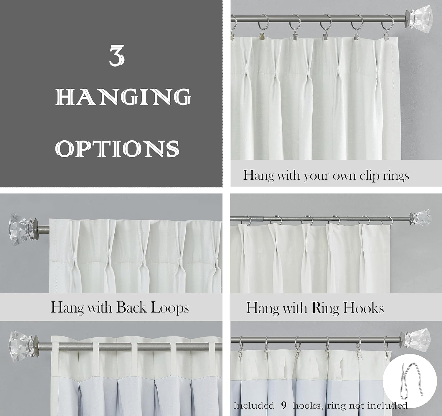 Central Park Cream Pinch Pleated Blackout Curtain Panel 95 Inches Long Thermal Insulated Room Darkening Drapes for Bedroom Living Room Window Treatment - View 3 of 9