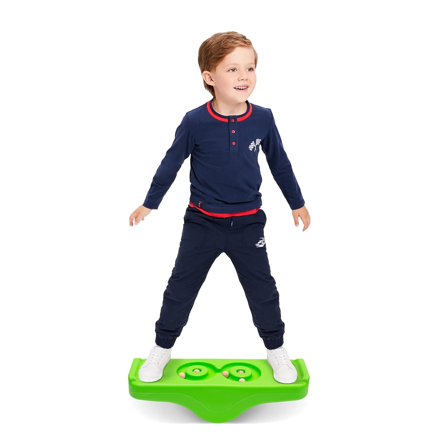 Joonly Kids Rocking Seesaw Balance Board with 5 Wooden Balls for Sensory Training Indoor Outdoor Activity Toy - View 8 of 8