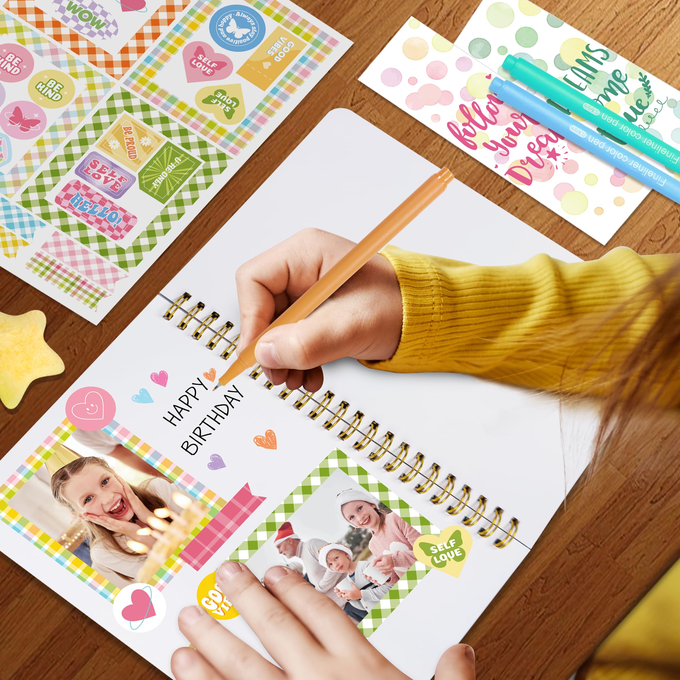 Nollh Nollh DIY Journal Kit for Girls Complete Scrapbook and Diary Supplies Set Perfect Birthday Gift for Ages 8 to 14 - View 3 of 7