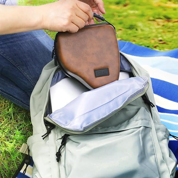 USA Gear USA GEAR Hard Shell DSLR Camera Case - EVA Protection, Quick Access, Padded Interior for Nikon, Canon, Olympus & More (Brown Vegan) - View 10 of 11