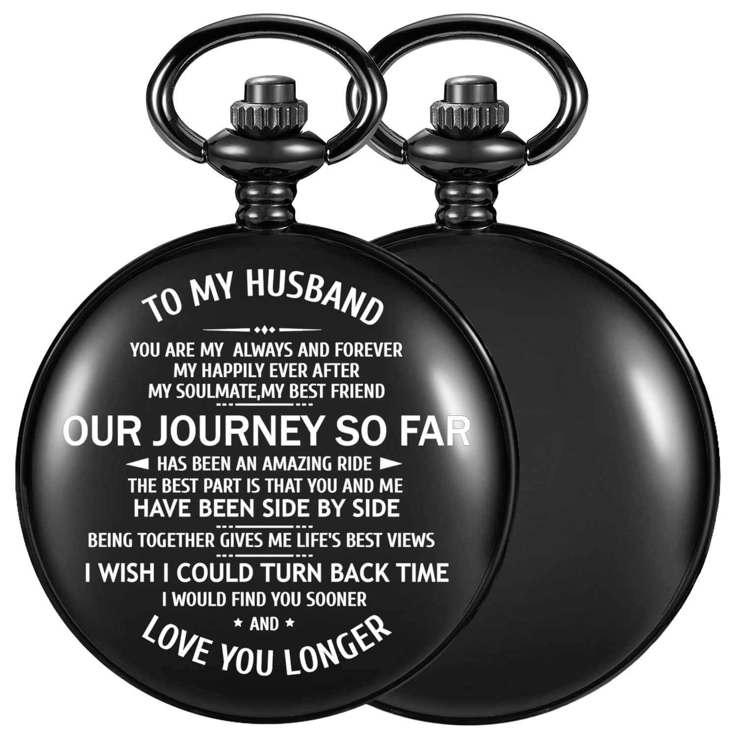 Whodoit Whodoit Engraved Mechanical Pocket Watch for Husband Personalized Gift with Leather Box for Men Birthday Valentine's Day - View 2 of 7