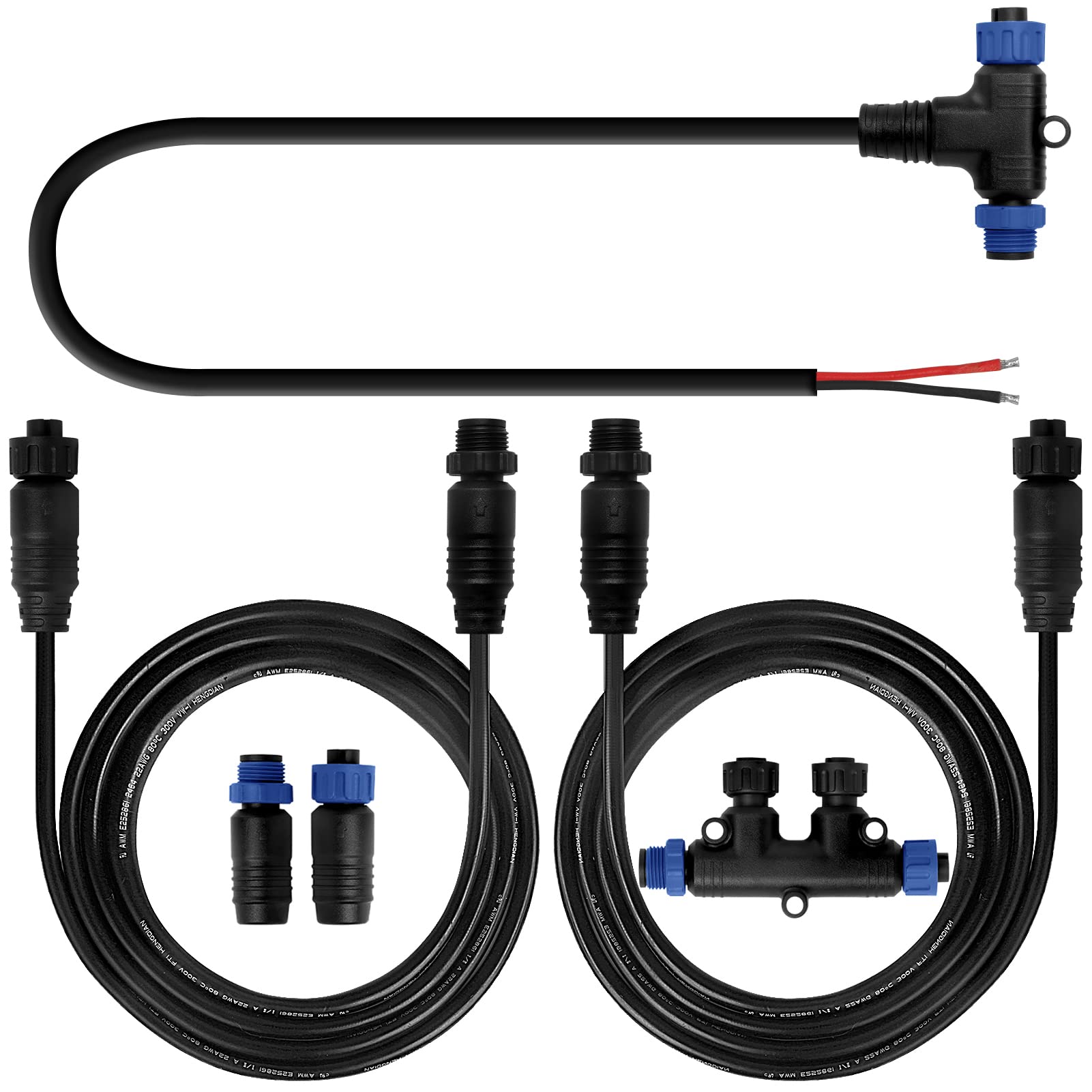 NOVINO NOVINO NMEA 2000 Starter Kit for Lowrance Simrad Garmin Marine Grade with Backbone Cables Drop Cables Tees and Terminators - View 2 of 7