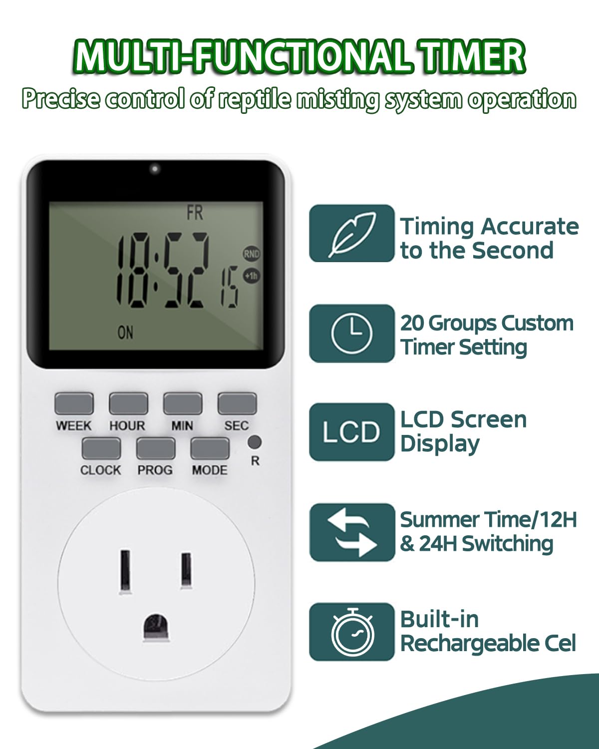 Ycxydr Automatic Reptile Mister System with Timer Quiet Pump Expandable to 10 Nozzles Programmable Terrarium Humidifier for Optimal Humidity - View 4 of 6