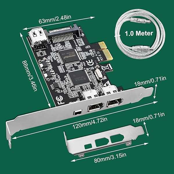 FebSmart FebSmart 4-Port PCIe Firewire 400 Expansion Card - Fast 400Mbps, Plug & Play for Windows/MAC, TI TSB43AB23 - View 9 of 10