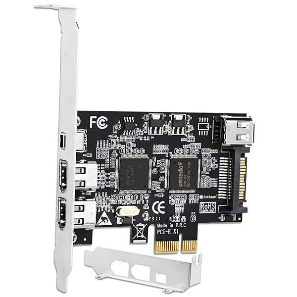FebSmart FebSmart 4-Port PCIe Firewire 400 Expansion Card - Fast 400Mbps, Plug & Play for Windows/MAC, TI TSB43AB23 - View 3 of 10