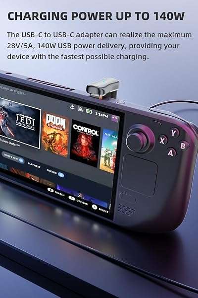 AreMe AreMe 180Â° USB C Adapter (2 Pack), 180 Degree Angle USB-C Male to USB-C Female 20Gbps PD 140W Adapter for Steam Deck,Switch,Laptop,Tablet,Phone and More Type C Devices - View 4 of 8