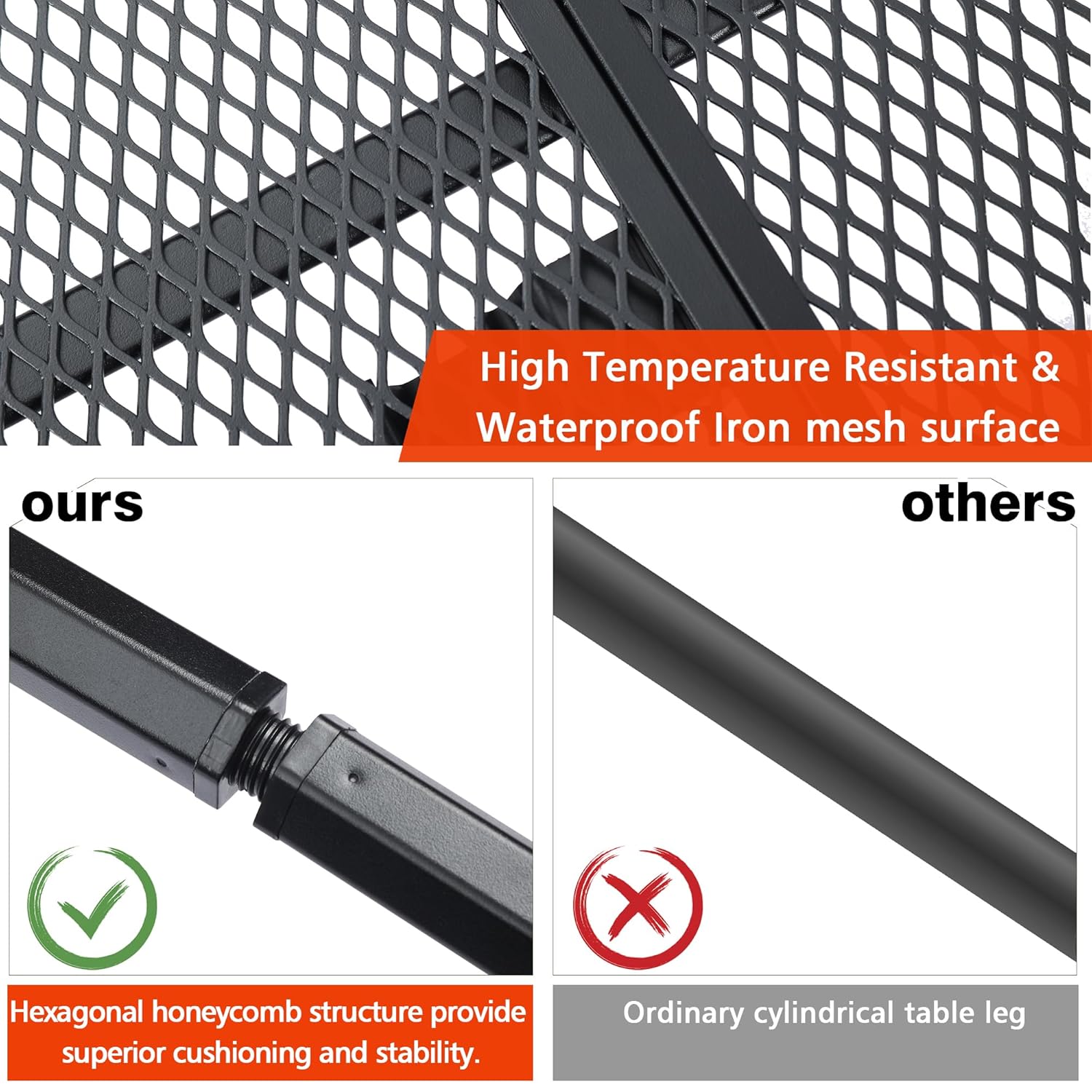 JOUYEK JOUYEK Folding Grill Table Portable Camping Table Height Adjustable Outdoor Furniture for BBQ Picnic Beach 3x2 FT Black - View 4 of 7