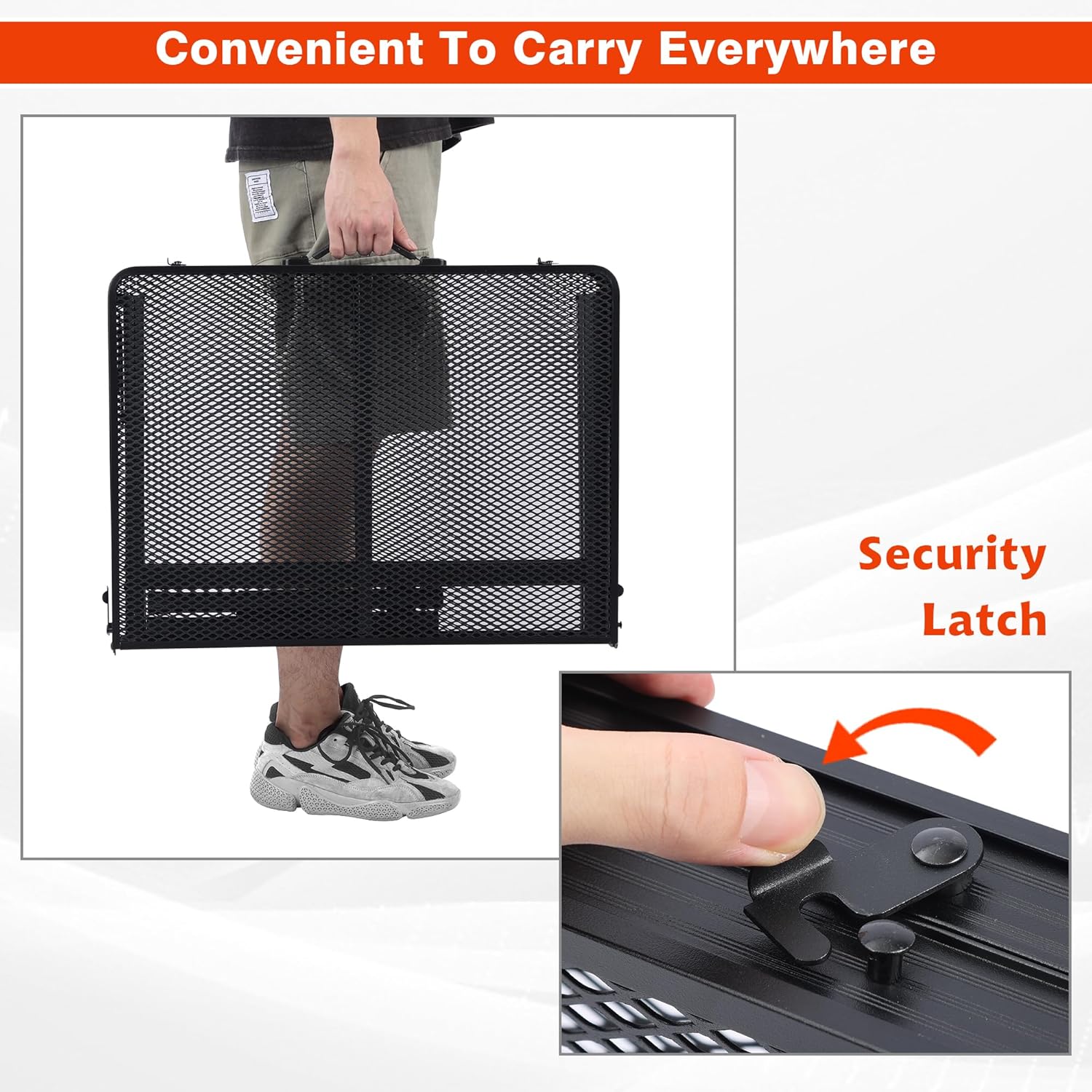 JOUYEK JOUYEK Folding Grill Table Portable Camping Table Height Adjustable Outdoor Furniture for BBQ Picnic Beach 3x2 FT Black - View 6 of 7