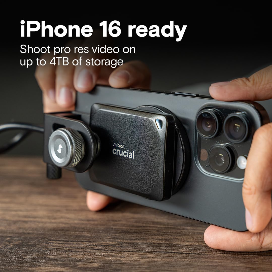 Crucial Crucial X10 Pro 1TB Portable SSD Fast Storage for Videographers Photographers and Gamers USB 3.2 External Solid State Drive - View 4 of 7