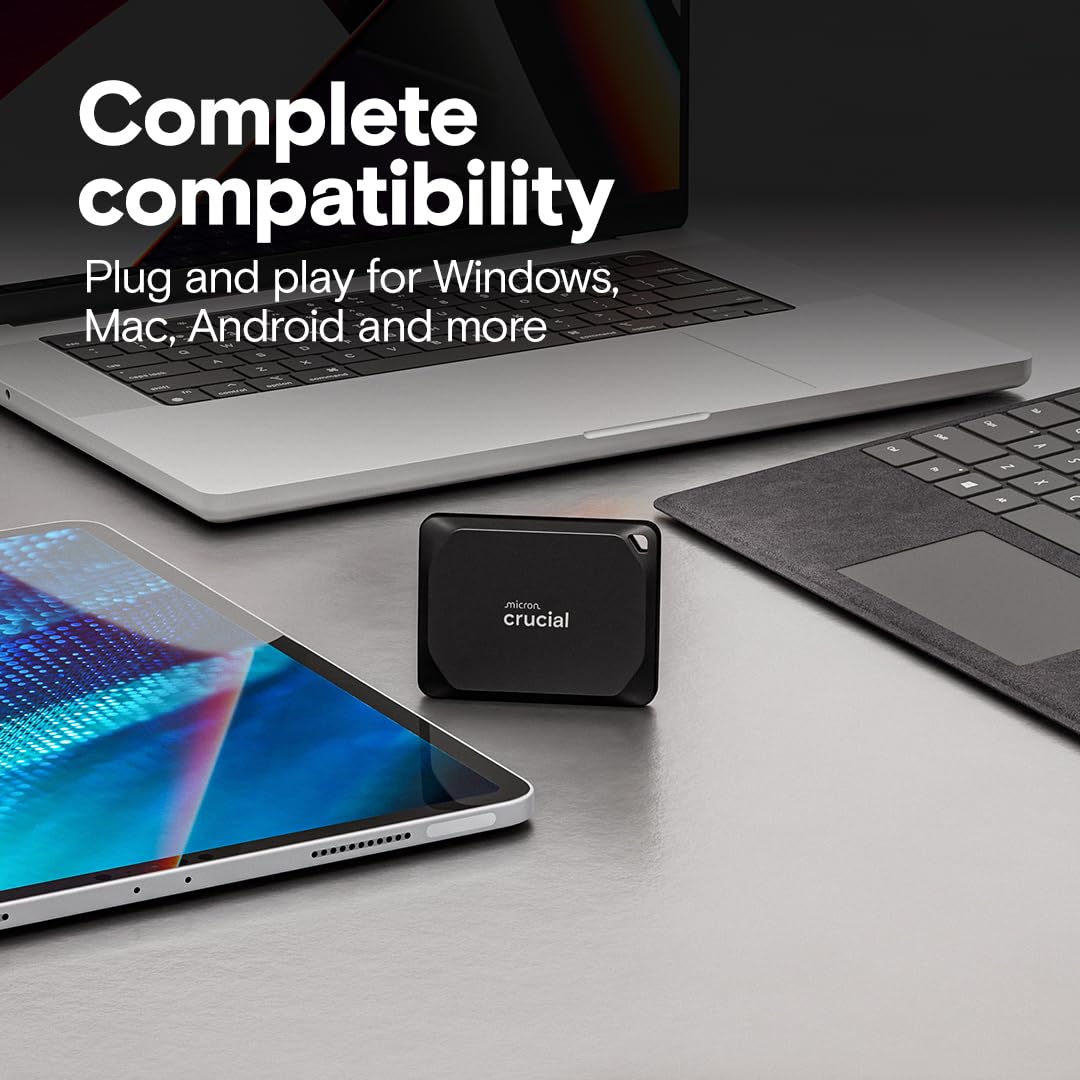 Crucial Crucial X10 Pro 2TB Portable SSD High Speed External Solid State Drive for PC Mac PS5 Xbox USB 3.2 Up to 2100MBs Read 2000MBs Write - View 5 of 7