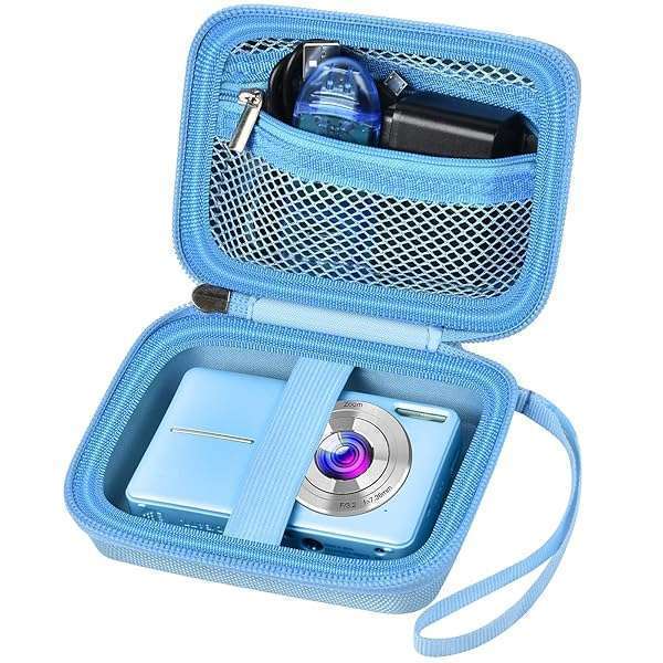 VAHOIALD FHD 1080P Digital Camera Case - Compatible with KODAK PIXPRO, CAMKORY & More - Blue Holder for SD Cards