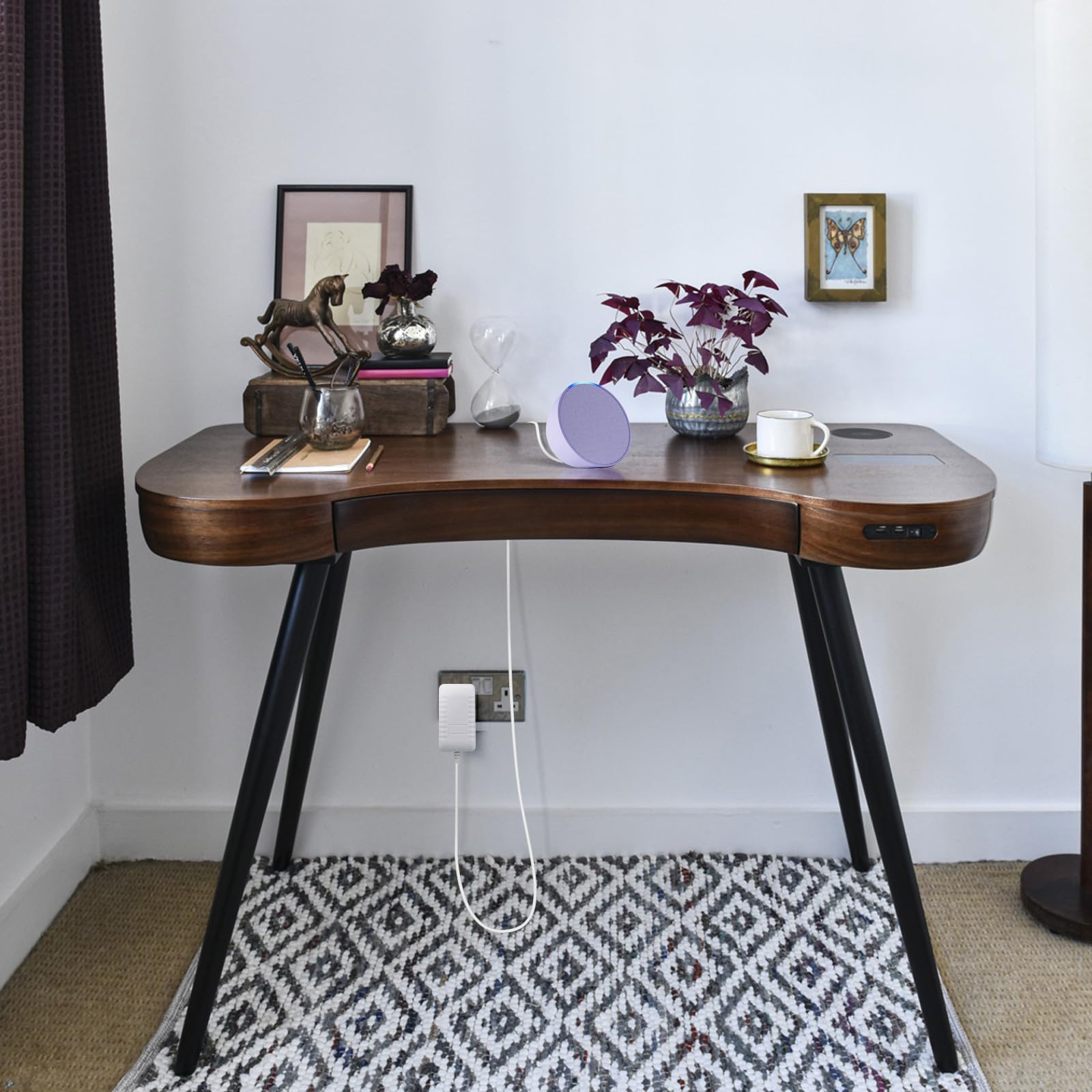 weishan 15W Power Cord Adapter for Echo Pop Dot 5th 4th 3rd Gen Kids Edition TV Cube Smart Speakers White Wall Charger 5ft Long Cable - View 5 of 6