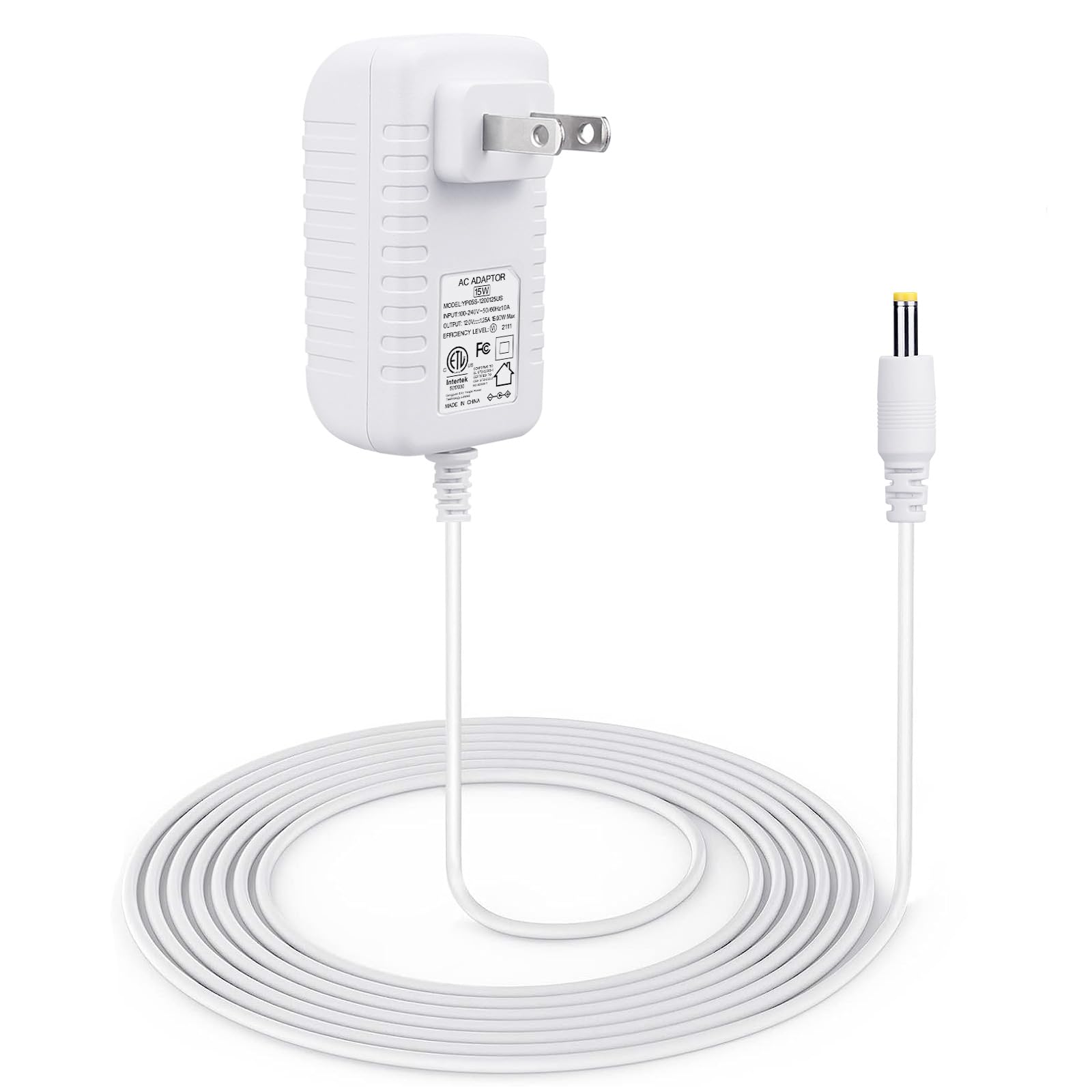 15W Power Cord Adapter for Echo Pop Dot 5th 4th 3rd Gen Kids Edition TV Cube Smart Speakers White Wall Charger 5ft Long Cable