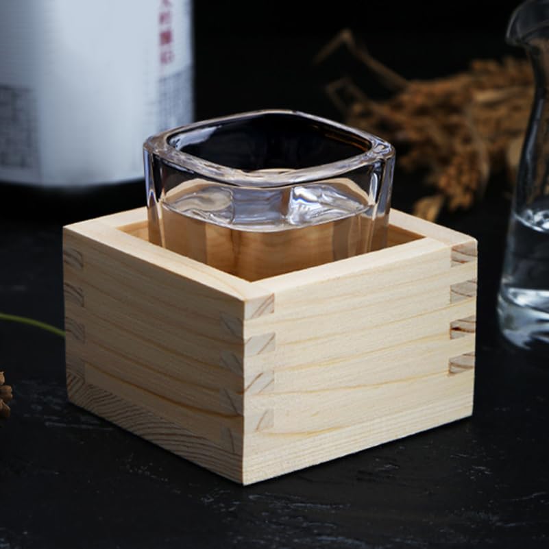 KONTONTY KONTONTY 2pcs Japanese Wooden Square Sake Cup Box Elegant Design for Sushi Restaurants and Home Use - View 4 of 9